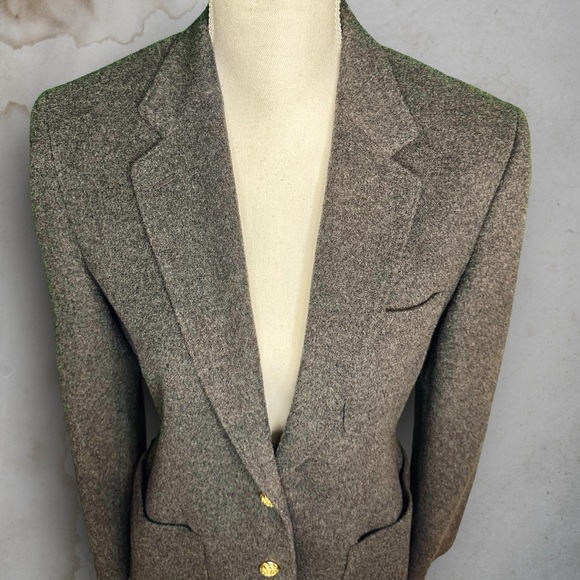 NWOT Lauren Ralph Lauren Wool / Cashmere Charcoal Gray Patch Pocket Blazer SZ 6 - Picture 3 of 13
